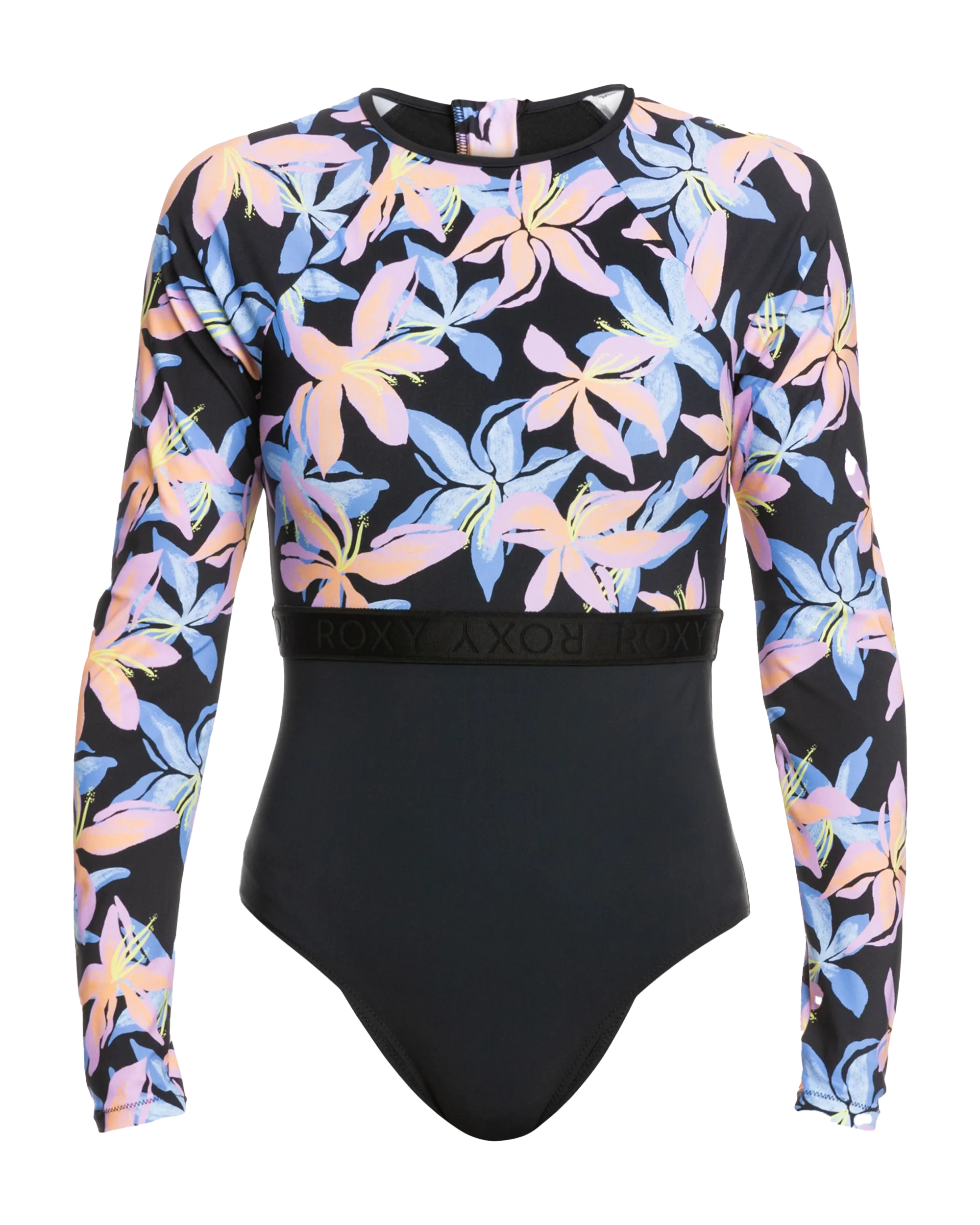 Active Long Sleeve Swimsuit in Anthracite Kiss
