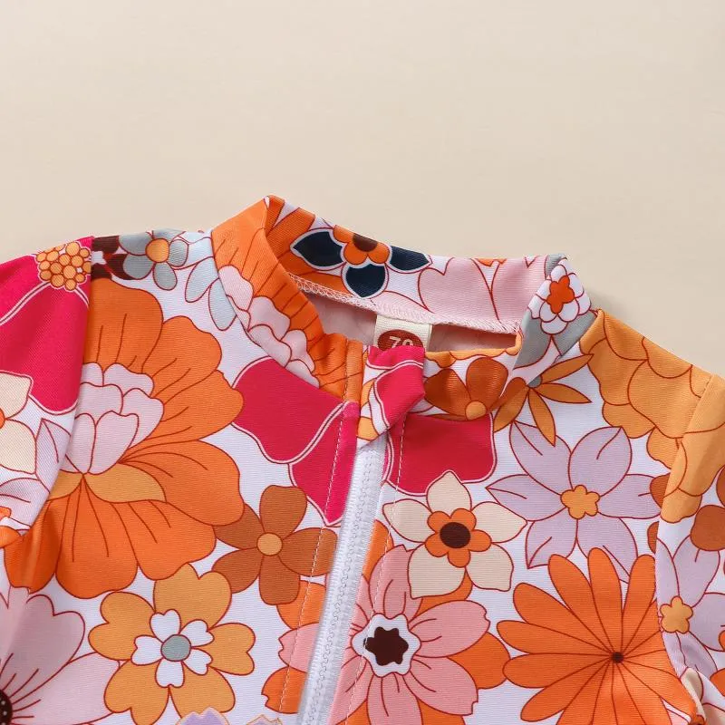Baby Girl's Sunscreen Beach Swimsuit Set