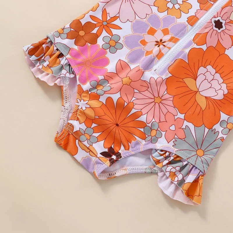 Baby Girl's Sunscreen Beach Swimsuit Set