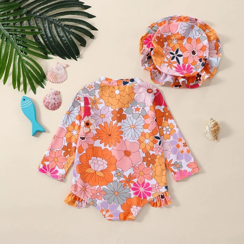 Baby Girl's Sunscreen Beach Swimsuit Set