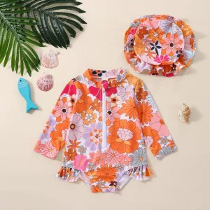 Baby Girl's Sunscreen Beach Swimsuit Set