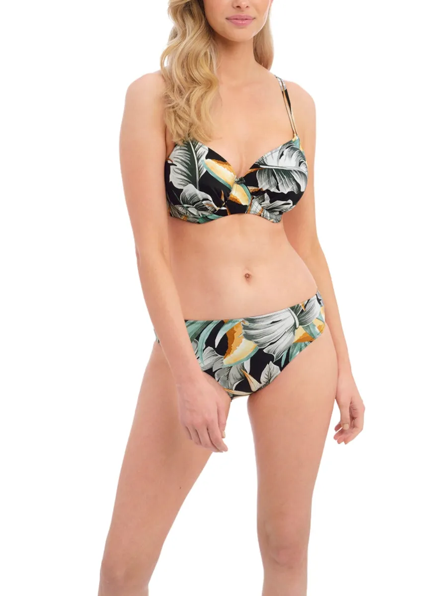 Bamboo Grove Gathered Full Cup Bikini Top - Jet