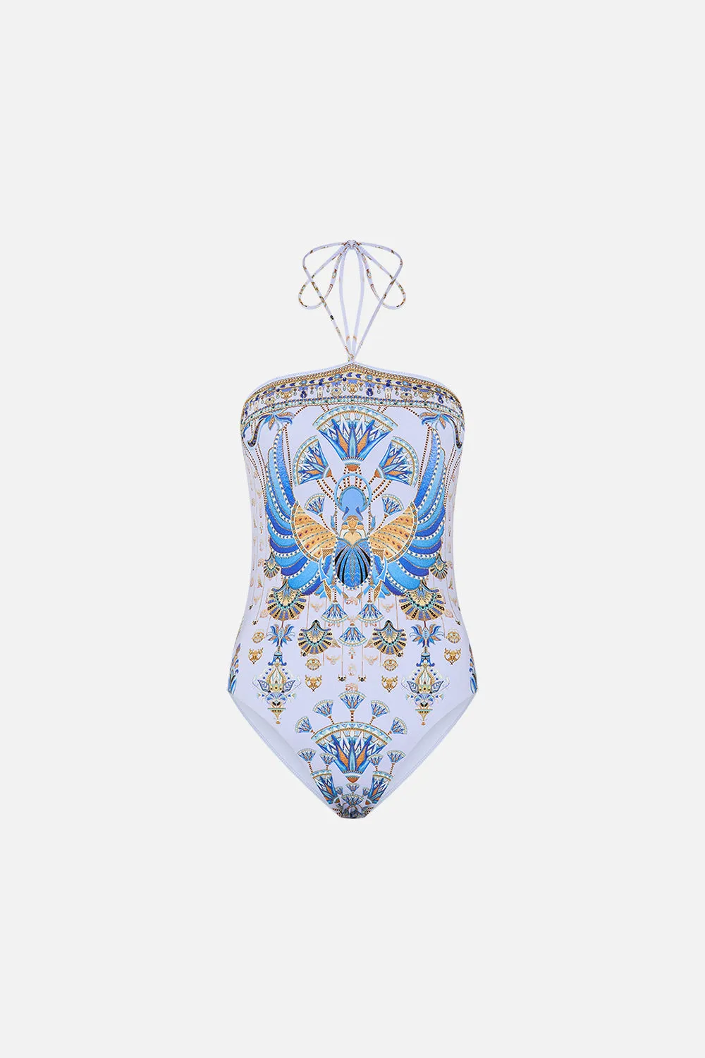 BANDEAU ONE PIECE WITH HALTER TIE UNDER SCARAB SKIES
