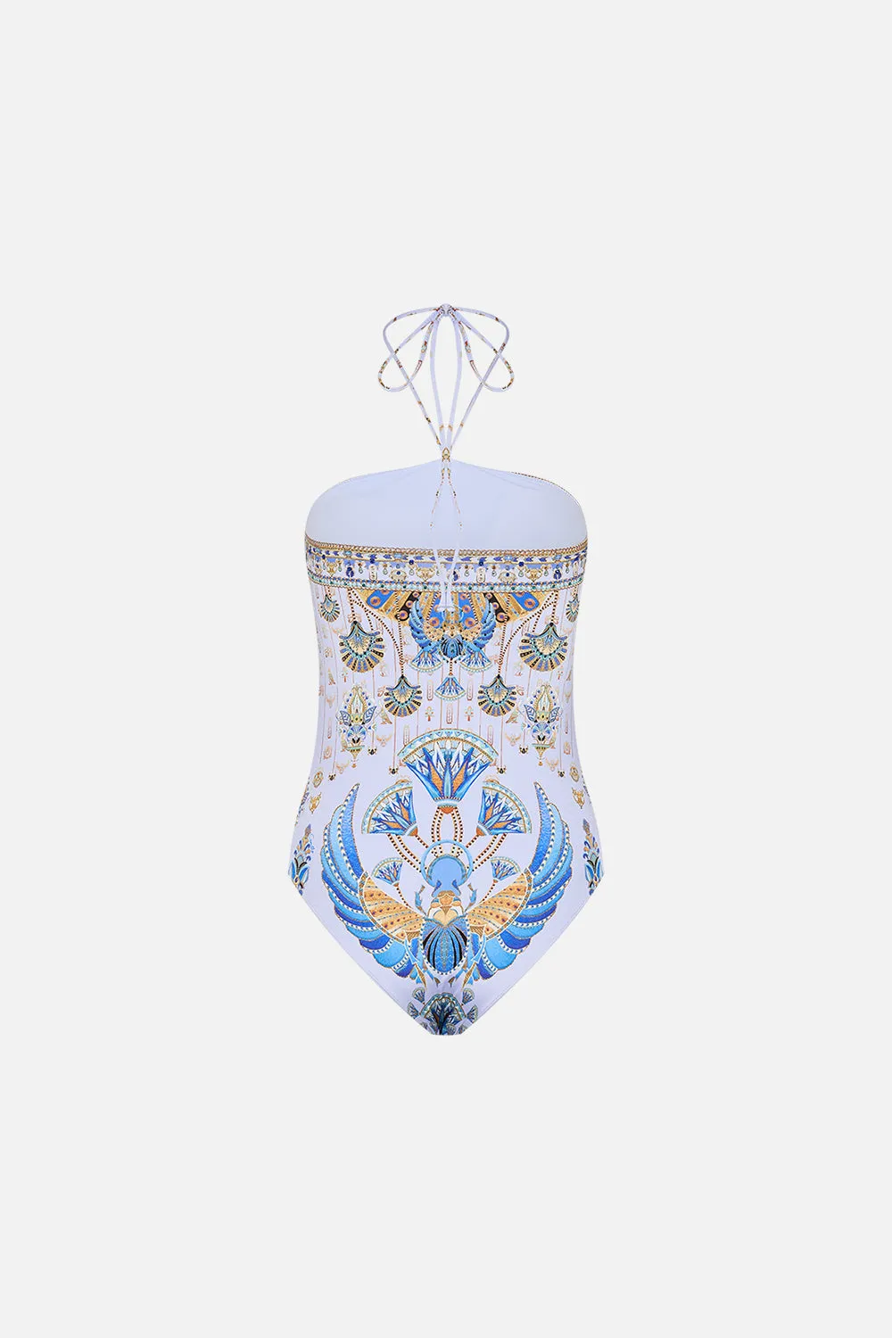 BANDEAU ONE PIECE WITH HALTER TIE UNDER SCARAB SKIES