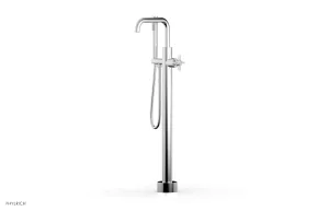 BASIC Tall Floor Mount Tub Filler - Cross Handle with Hand Shower D132-45-01