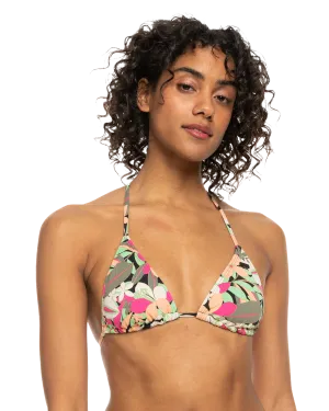 Beach Classic Tiki Triangle Bikini Top in Anthracite Palm