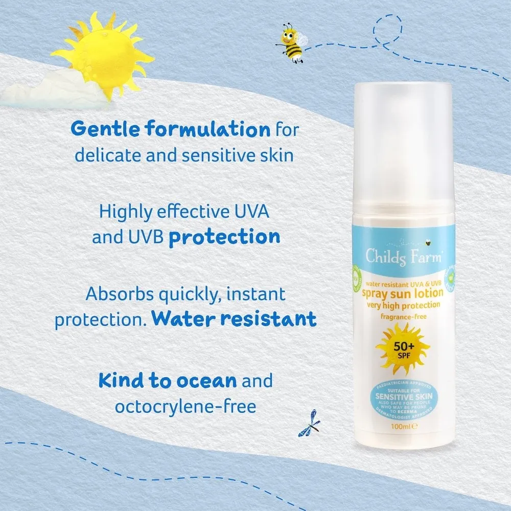 Childs Farm Sun Lotion Spray Sunscreen SPF50  100ml