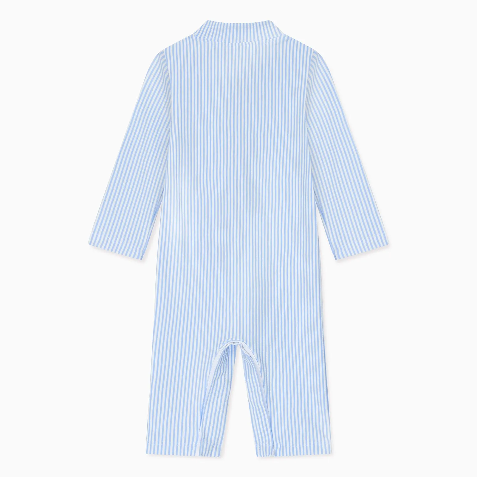 Cloud Stripe Seersucker Sunsafe Swimsuit