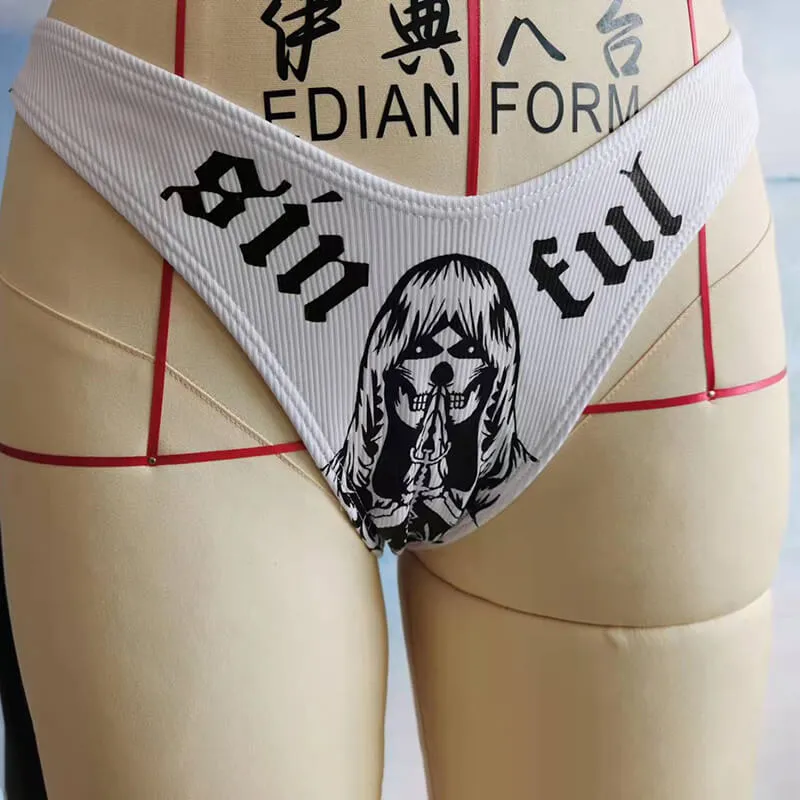 Death Cross Print Women’s Bikini Set