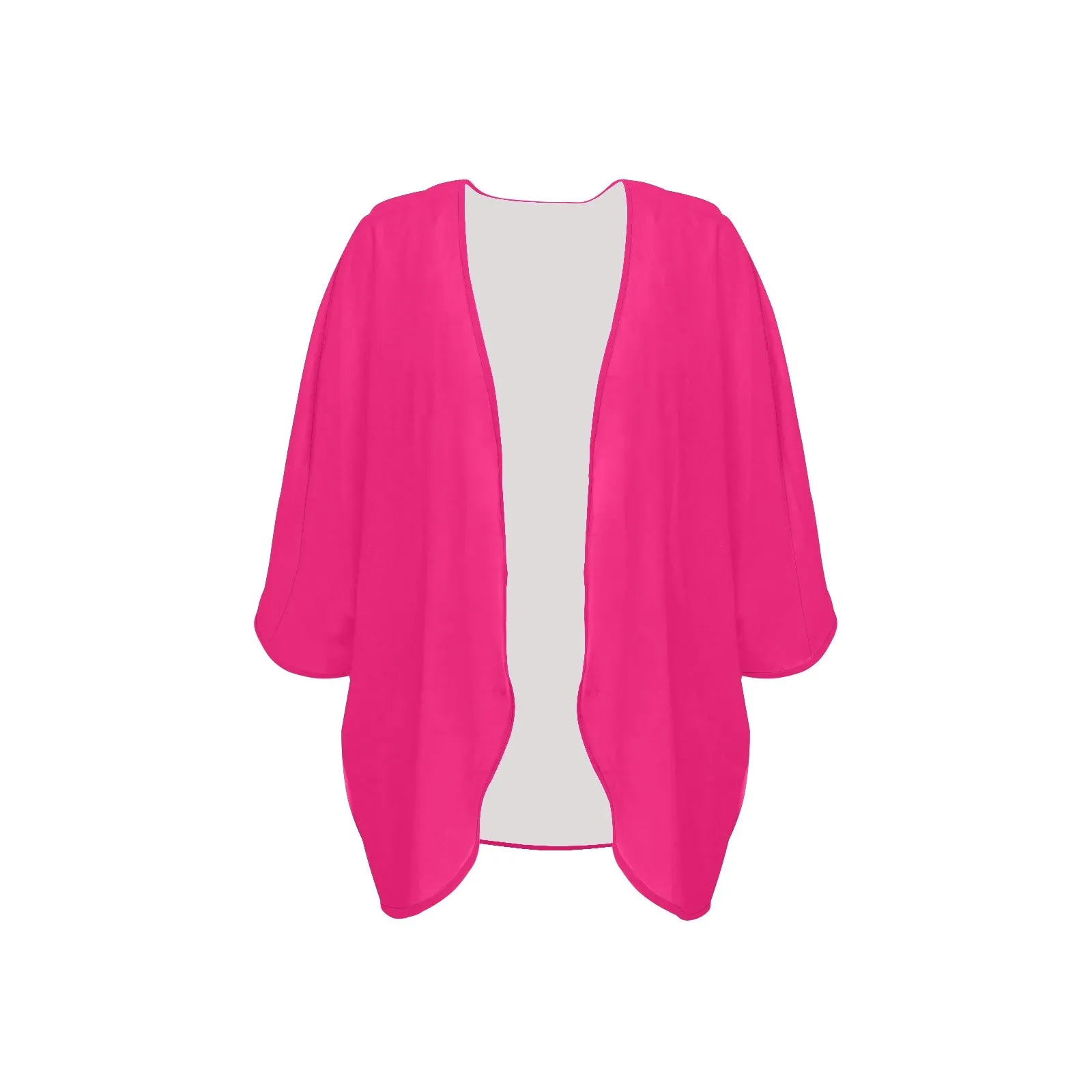 Deep Pink Women's Chiffon Kimono