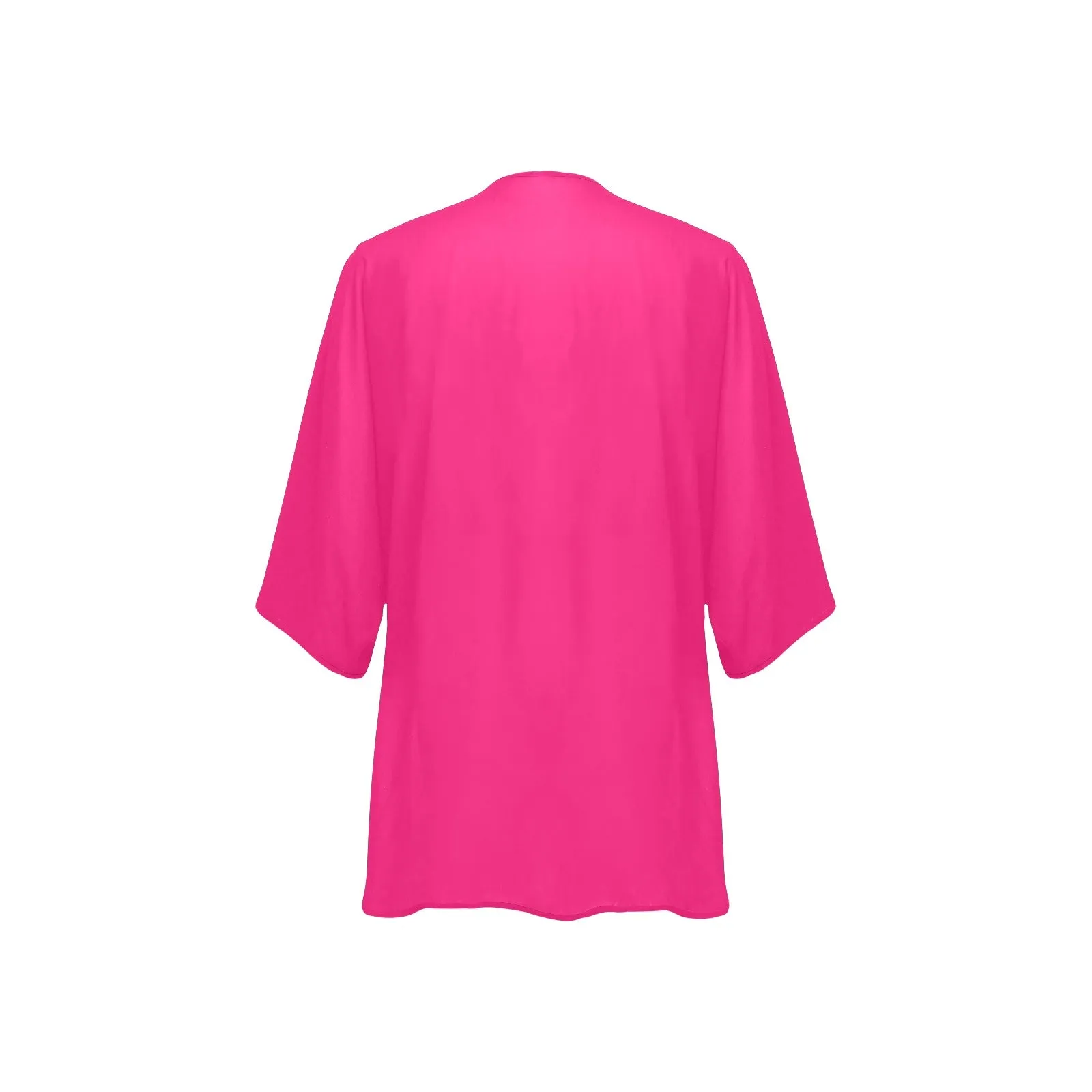Deep Pink Women's Chiffon Kimono
