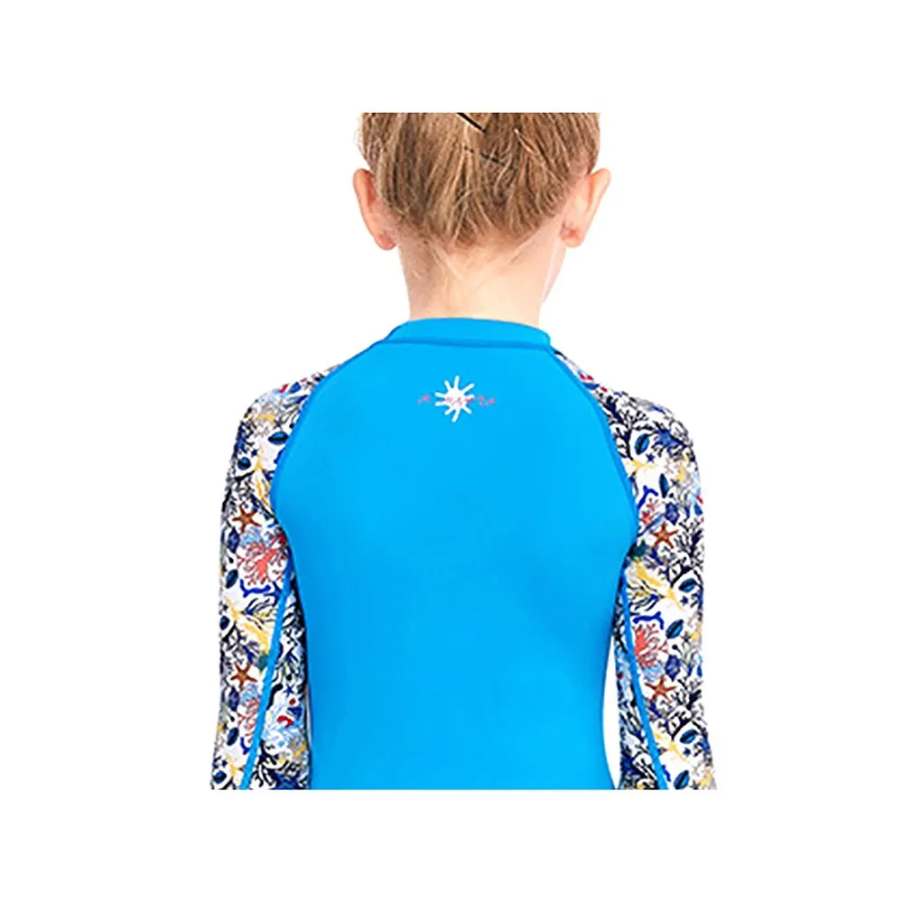 Full Sleeves Shirt & Shorts set Swimwear , Blue Fauna with UPF 50  (2 pcs set)