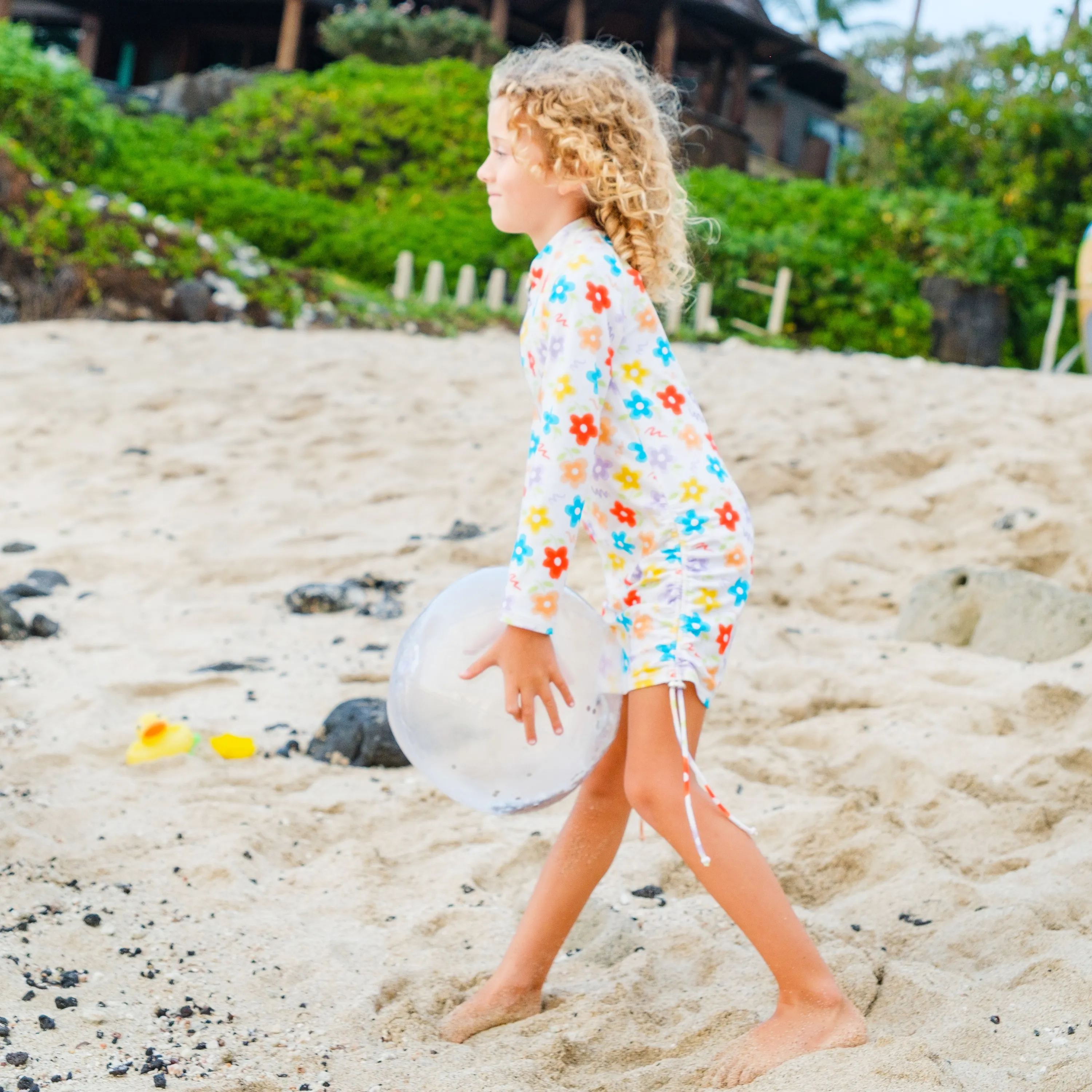Girls Long Sleeve Swim Dress Cover Up | "Blossom"