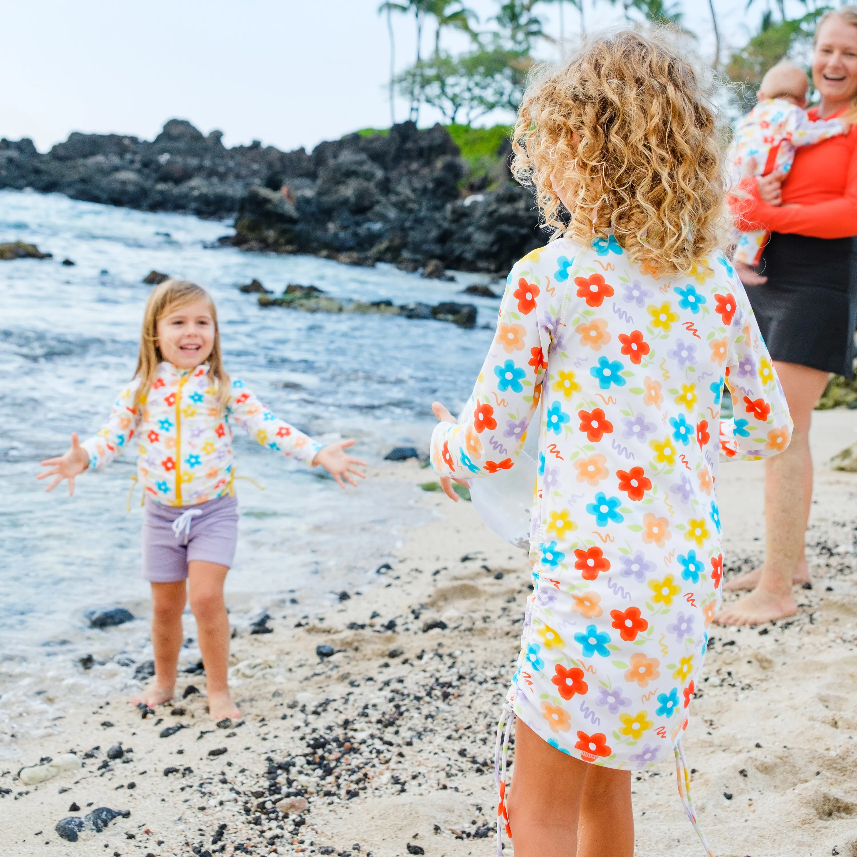 Girls Long Sleeve Swim Dress Cover Up | "Blossom"