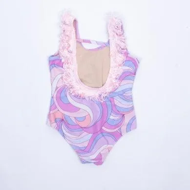 Girls Swim | Fringe Back One Piece- Candy Swirl | Shade Critters