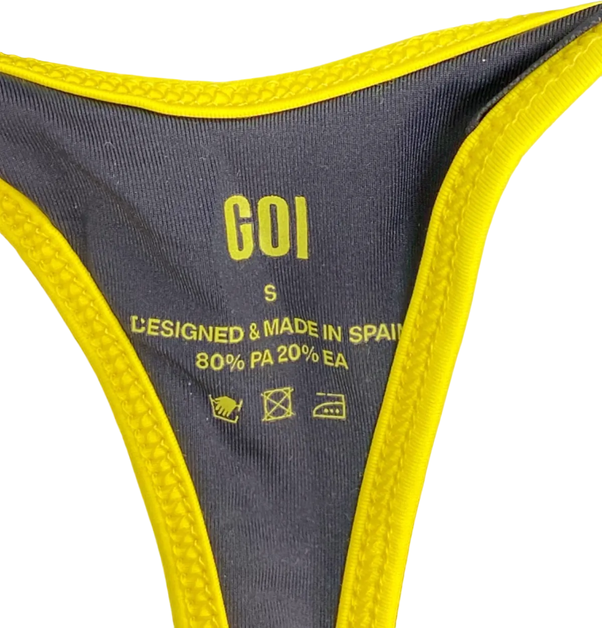 GOI Black/Yellow Bikini Set (Triangle Top & Thong Bottom) UK Size S/M
