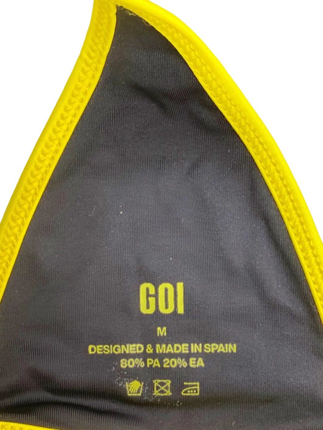 GOI Black/Yellow Bikini Set (Triangle Top & Thong Bottom) UK Size S/M