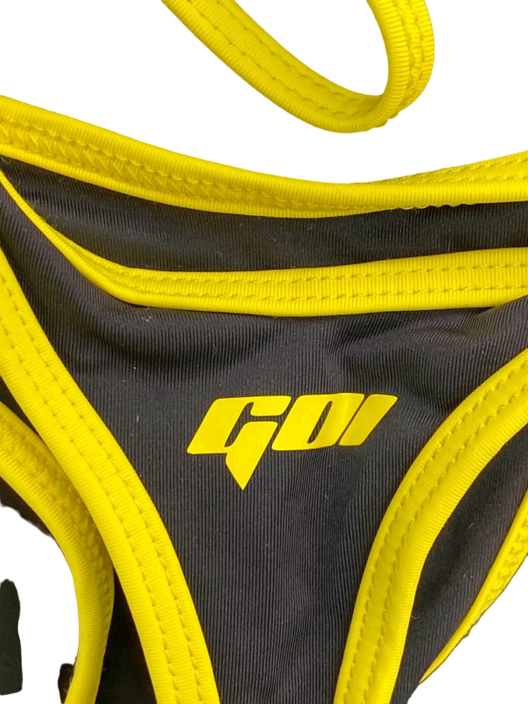 GOI Black/Yellow Bikini Set (Triangle Top & Thong Bottom) UK Size S/M