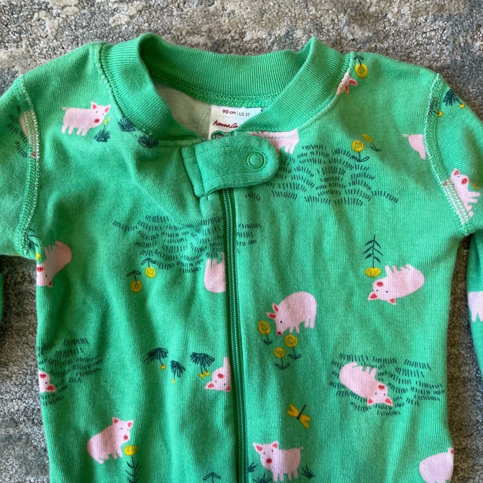 Hanna Andersson Green Farm Footie Pajamas 90 cm 3T