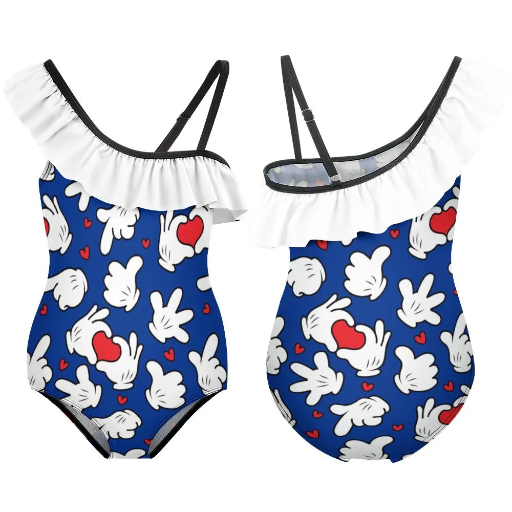 Happy Hands Girls Flounce One-Piece Swimsuit