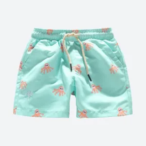 Kids Swim Short (Orange Octopus)