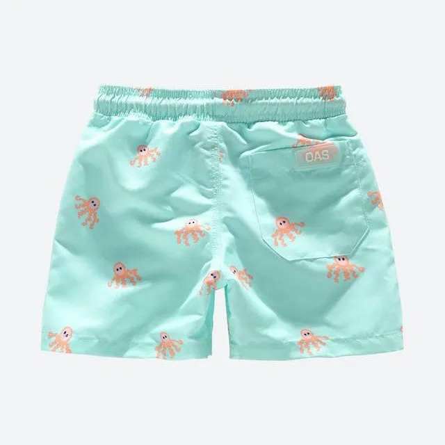 Kids Swim Short (Orange Octopus)
