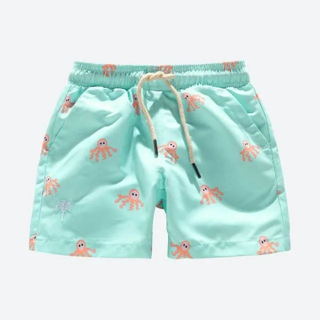 Kids Swim Short (Orange Octopus)