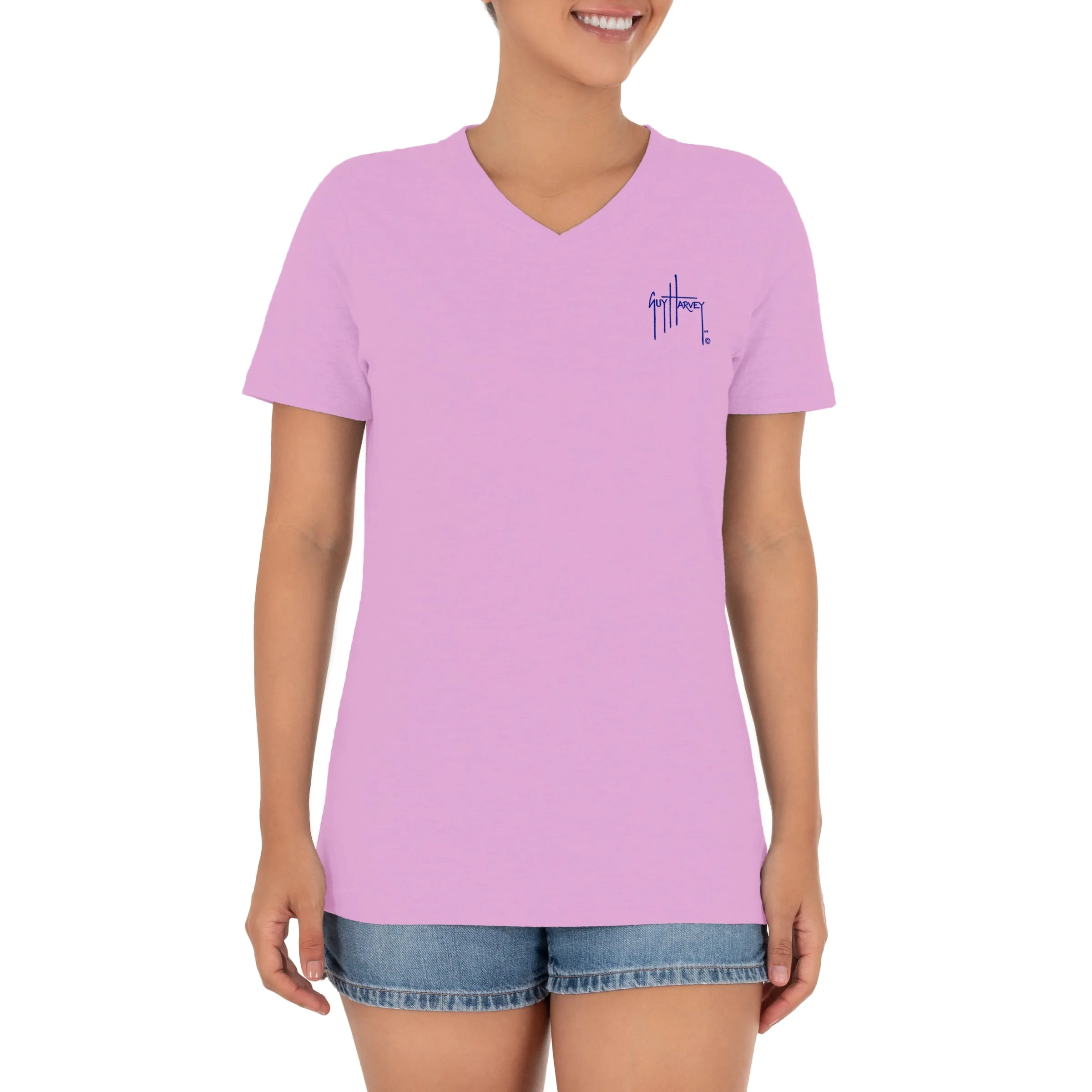 Ladies Mahi Duo Short Sleeve V-Neck T-Shirt