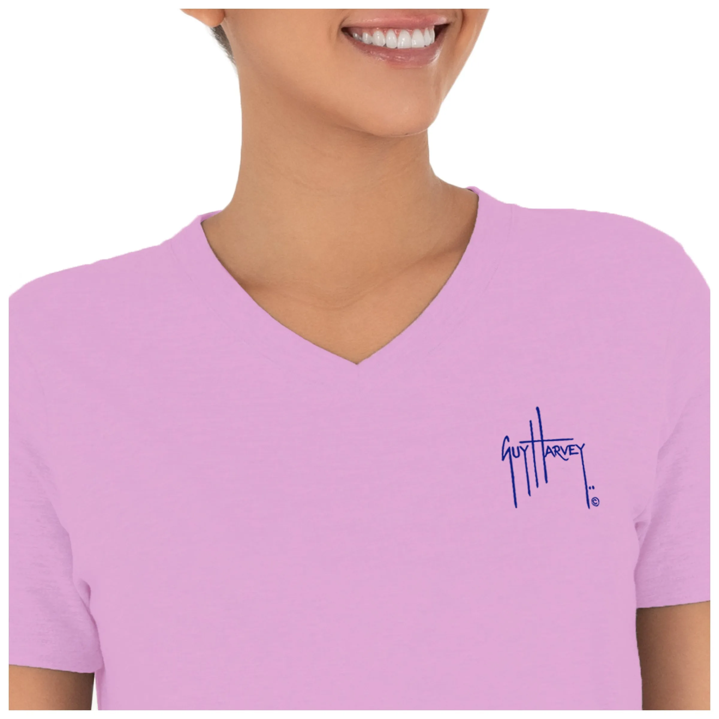 Ladies Mahi Duo Short Sleeve V-Neck T-Shirt
