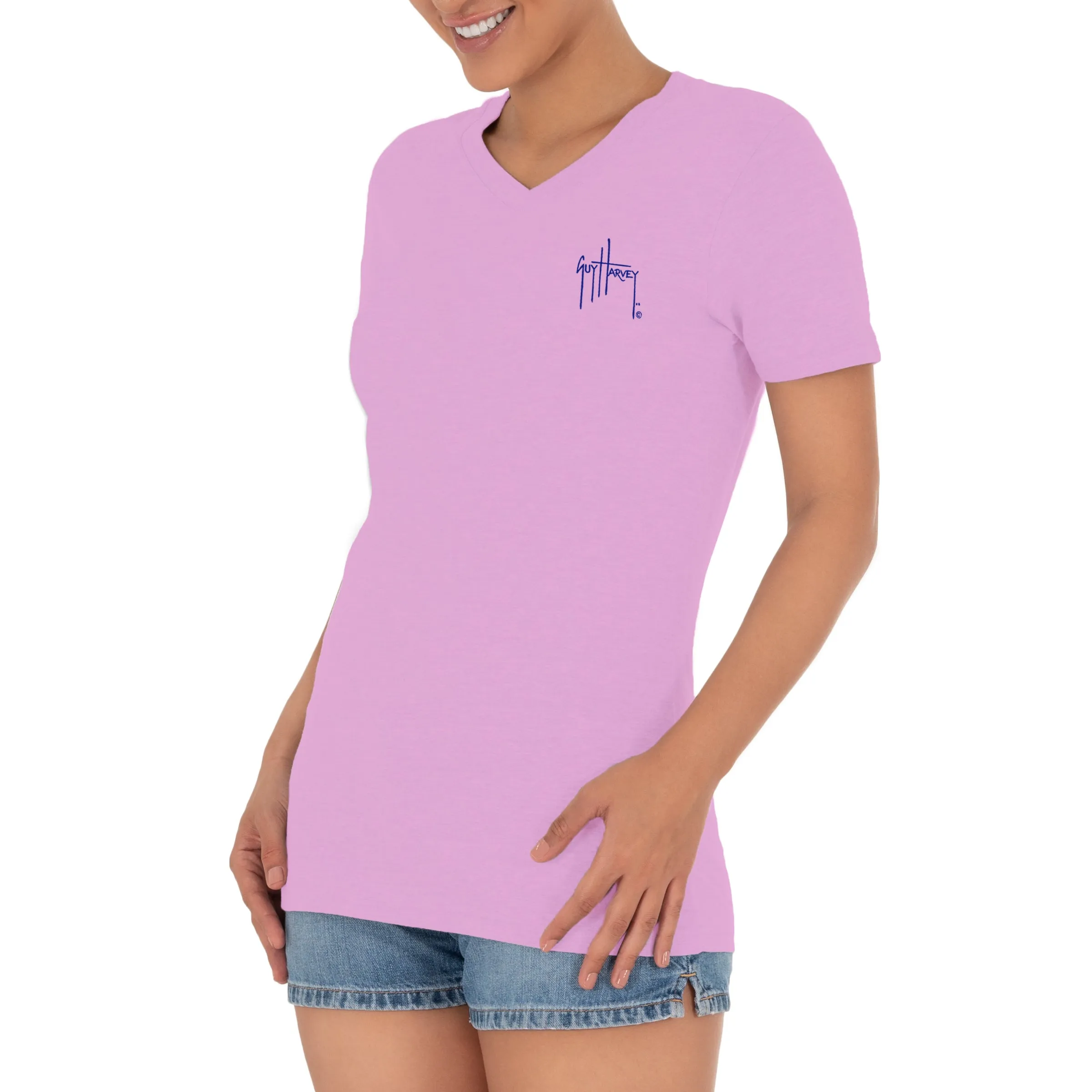 Ladies Mahi Duo Short Sleeve V-Neck T-Shirt