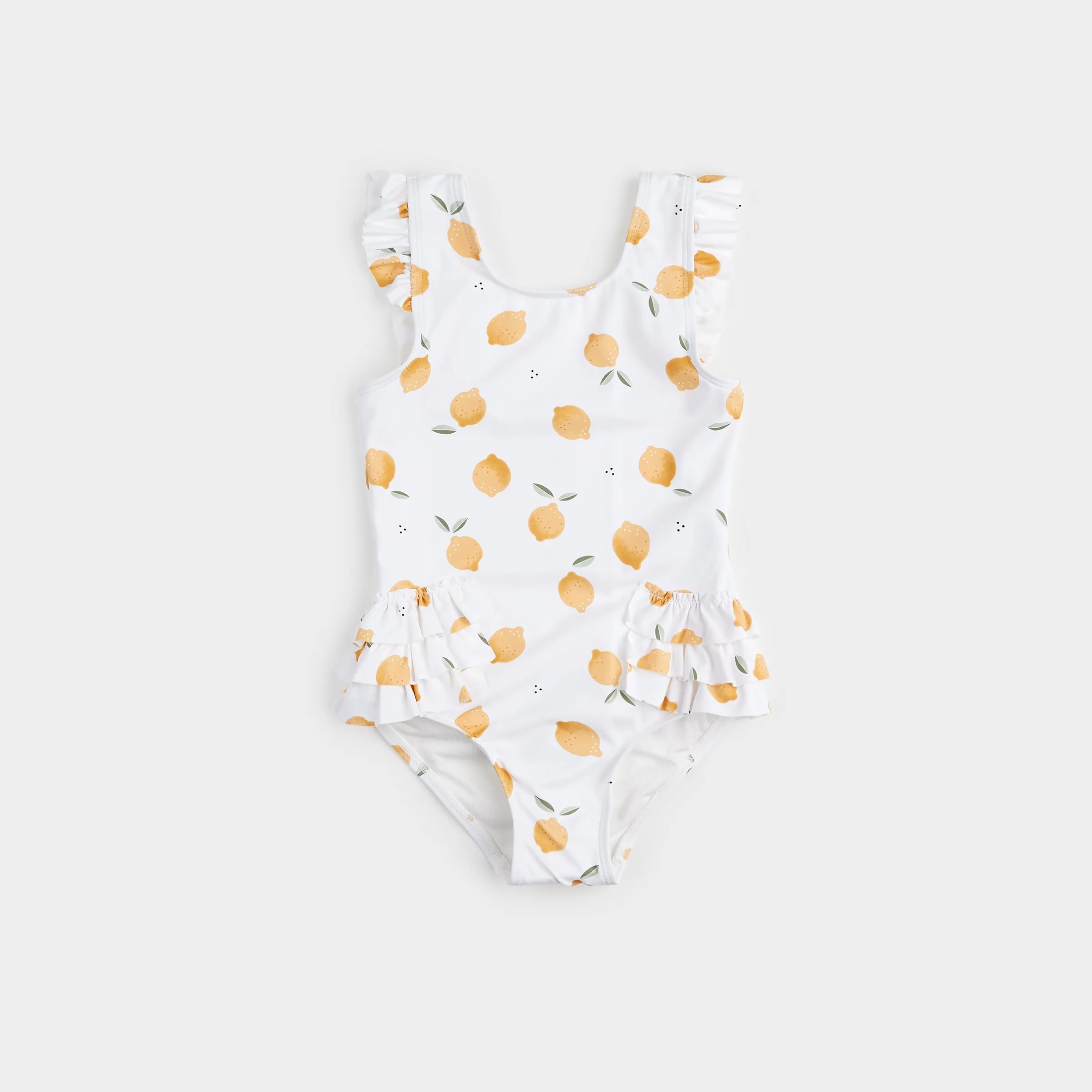 Lemon Print On Off-White One-Piece Swimsuit