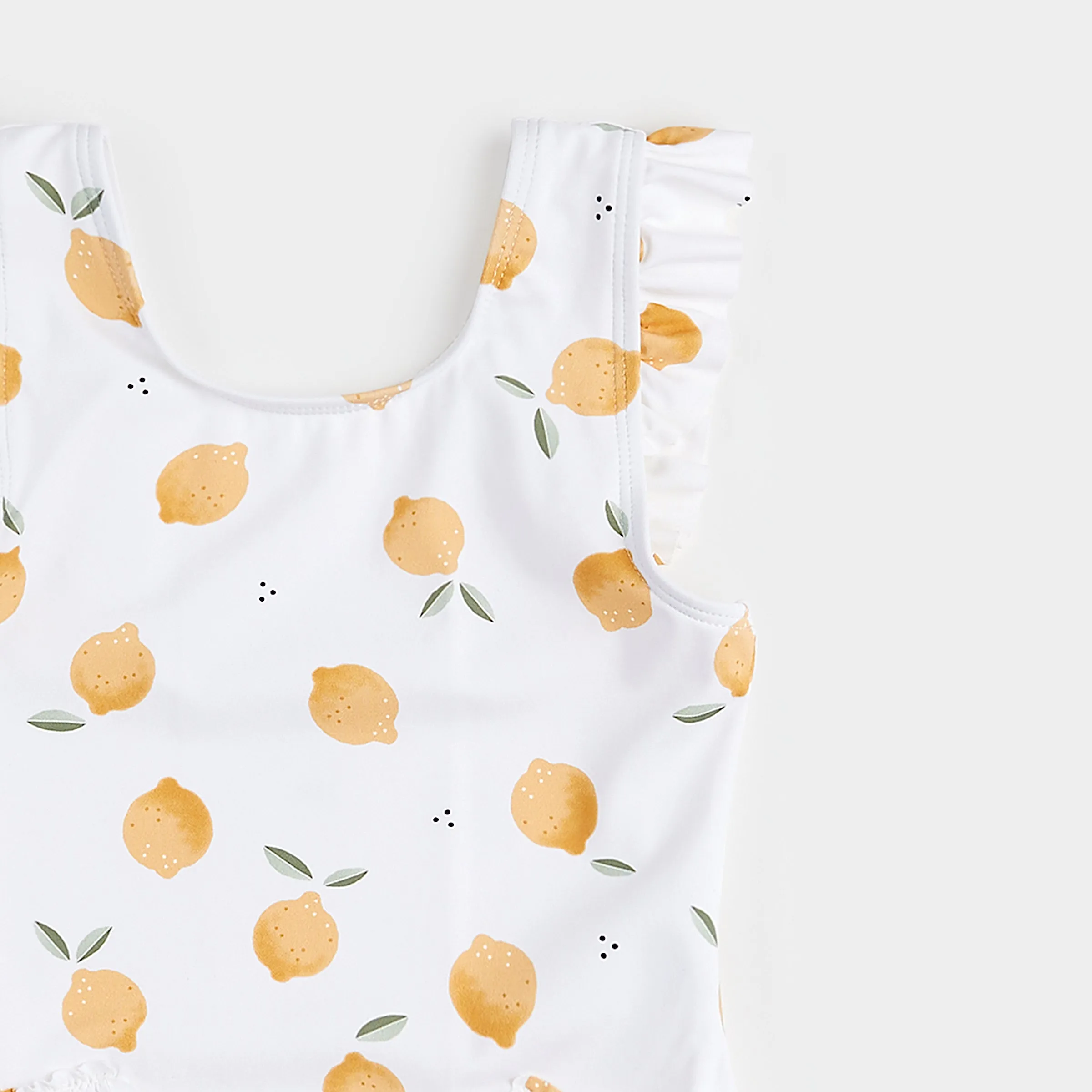 Lemon Print On Off-White One-Piece Swimsuit