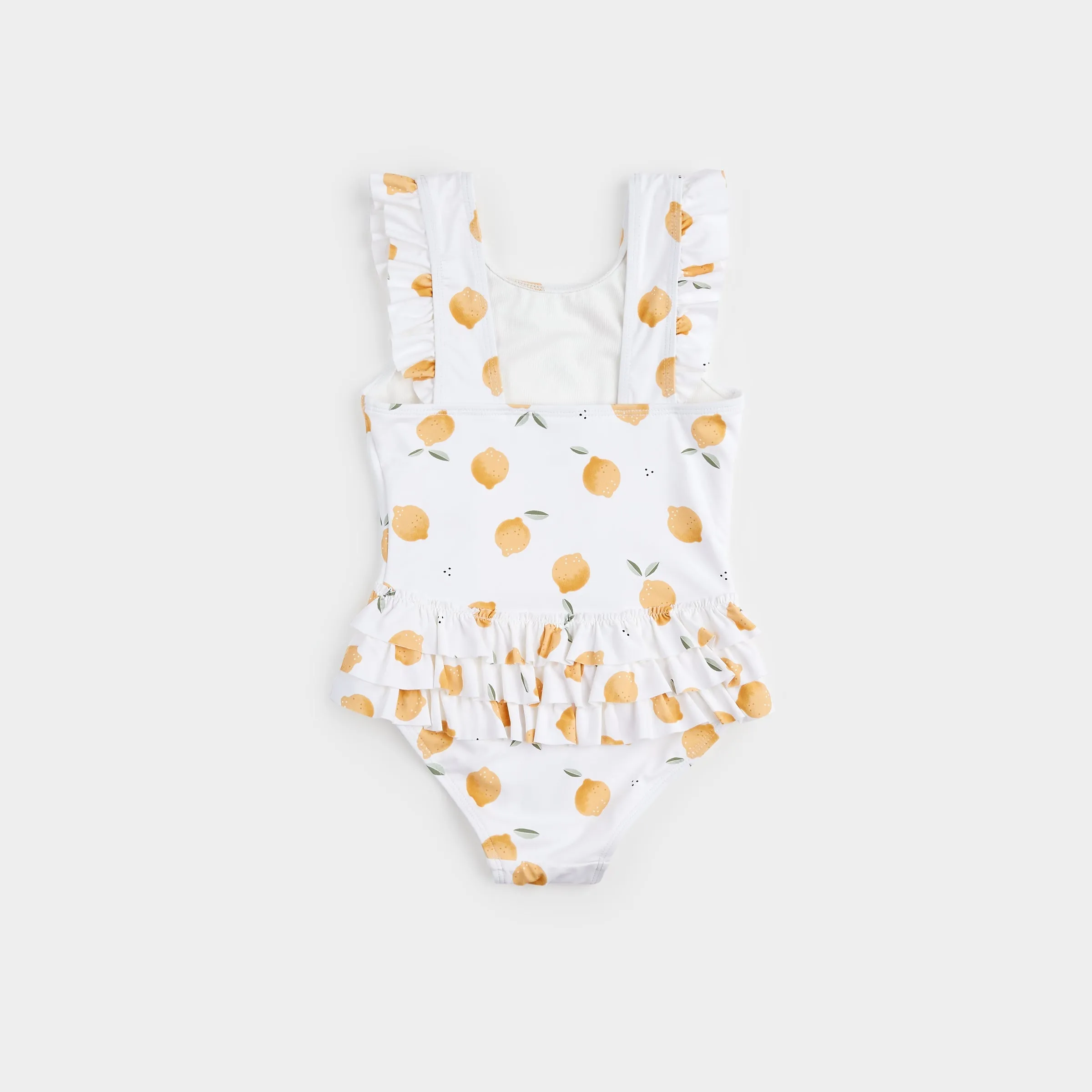 Lemon Print On Off-White One-Piece Swimsuit