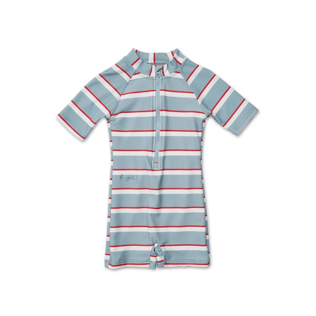 Liewood Max Swim Jumpsuit in Stripe - Sea Blue/Apple Red/Creme de la creme