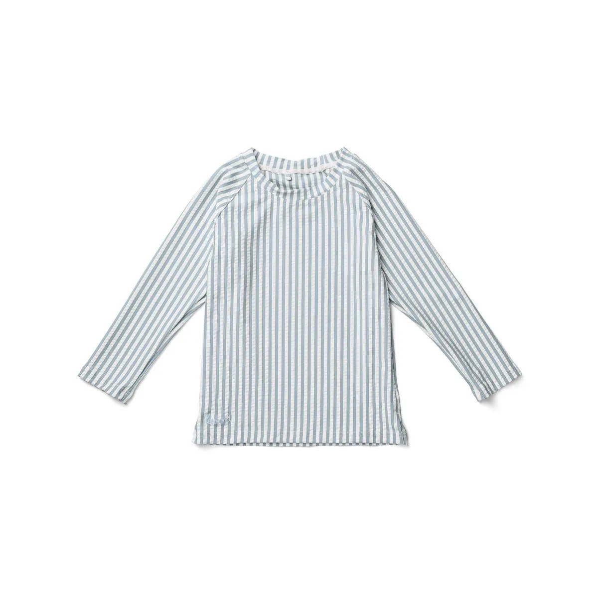 Liewood Noah Swim Tee Seersucker Stripe Sea Blue/White