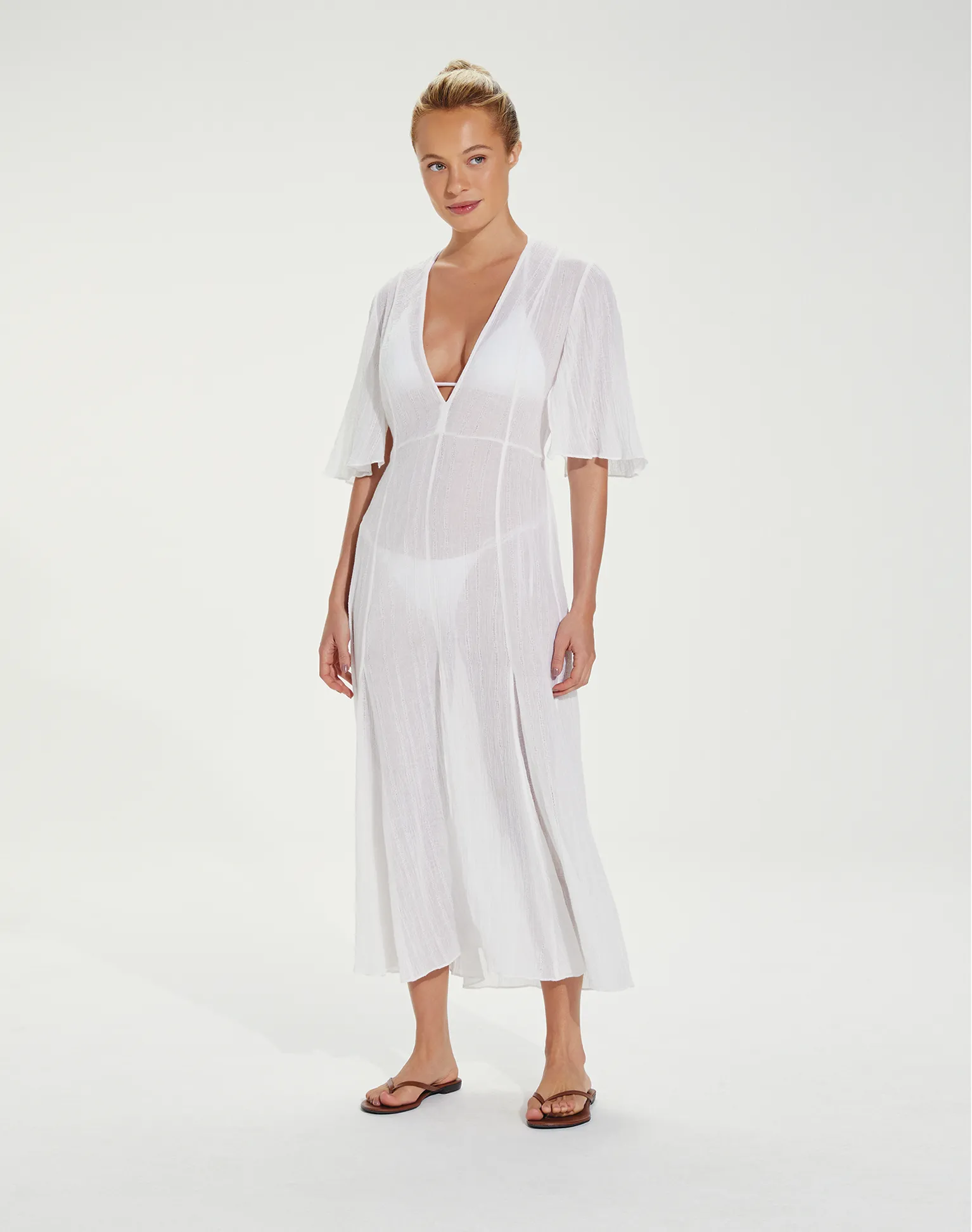 Long Malia Caftan - White