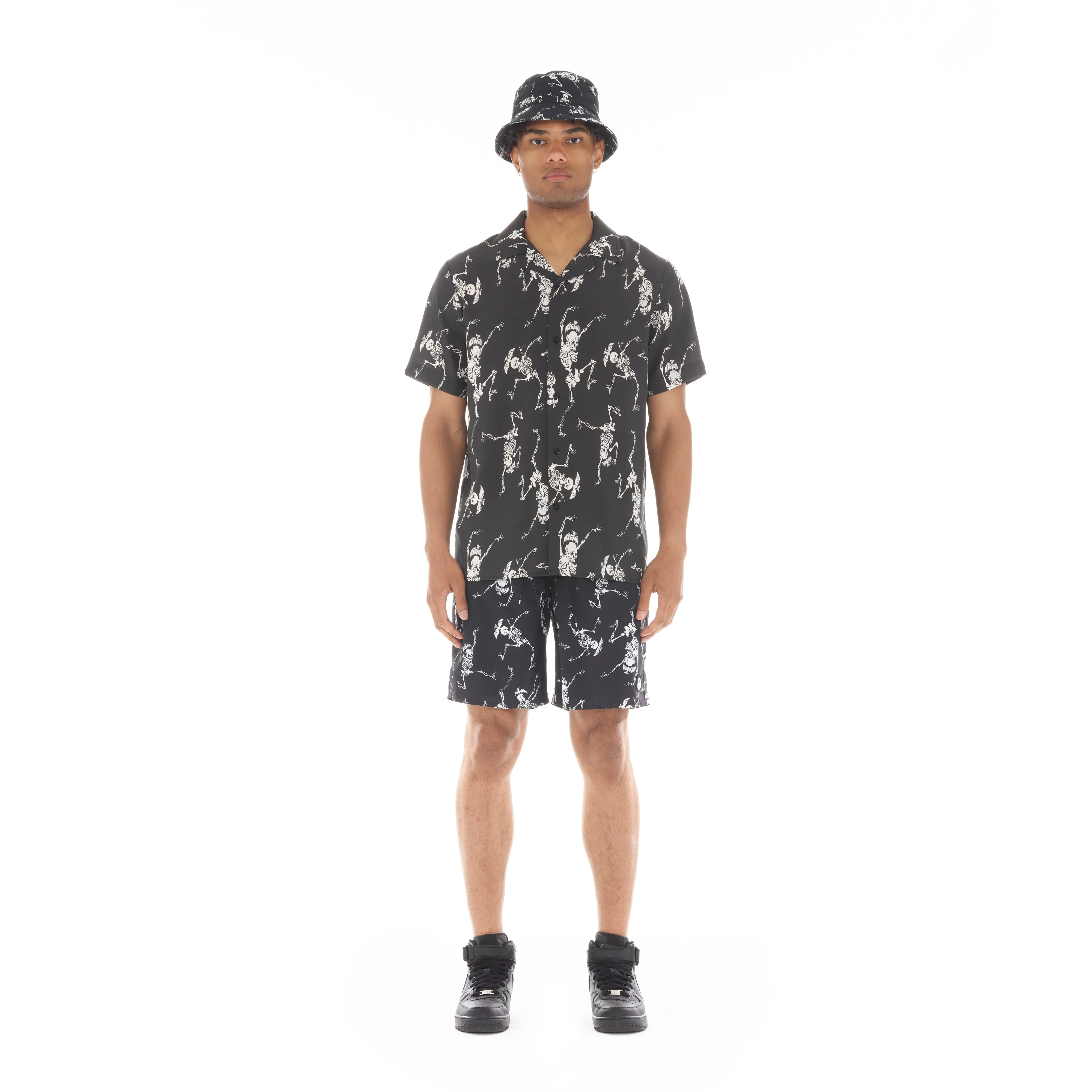LUCKY BASTARD ELASTIC WAIST SWIMSUIT IN SKELETON