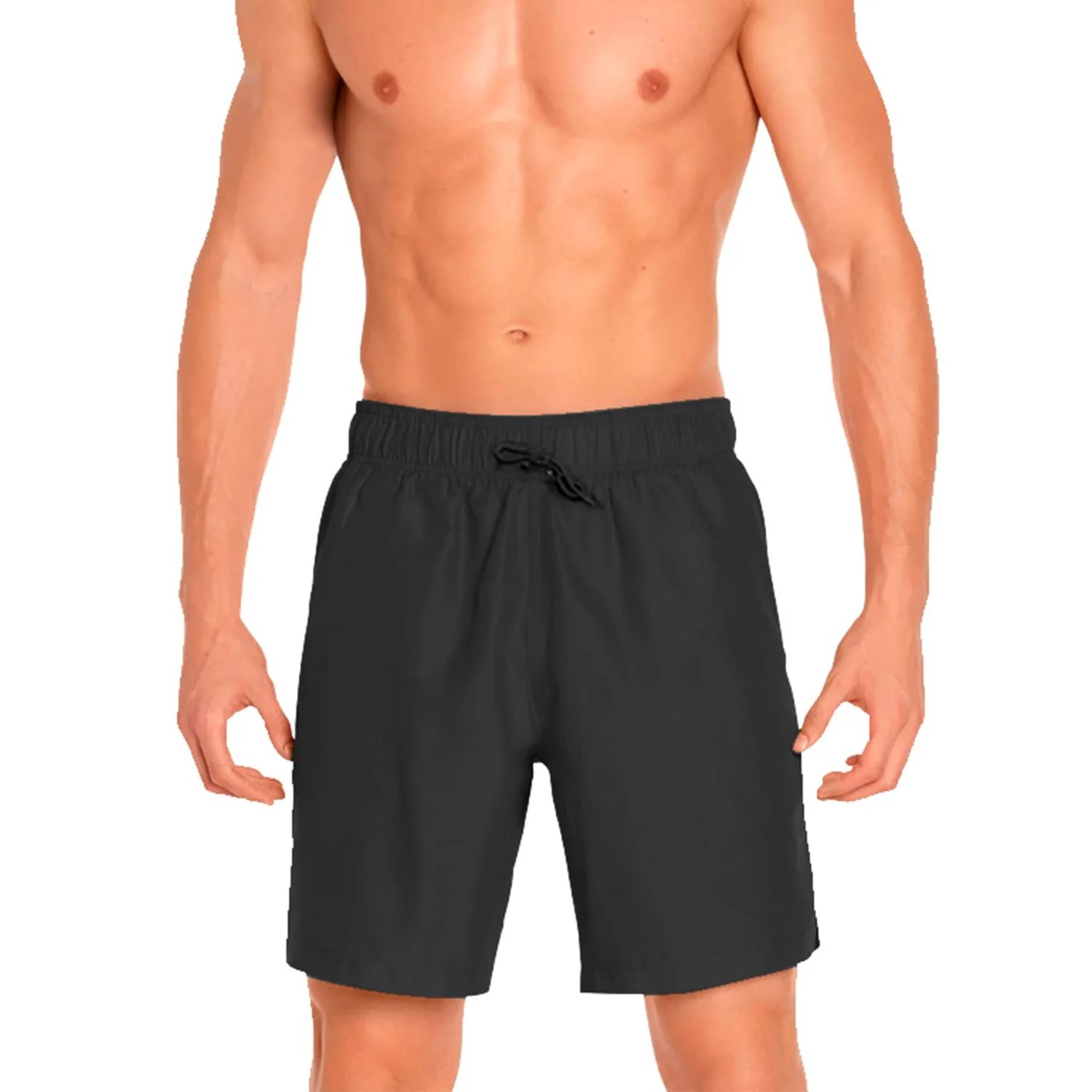 M-24-BLK - Wholesale Men's Solid Black Swim Trunk