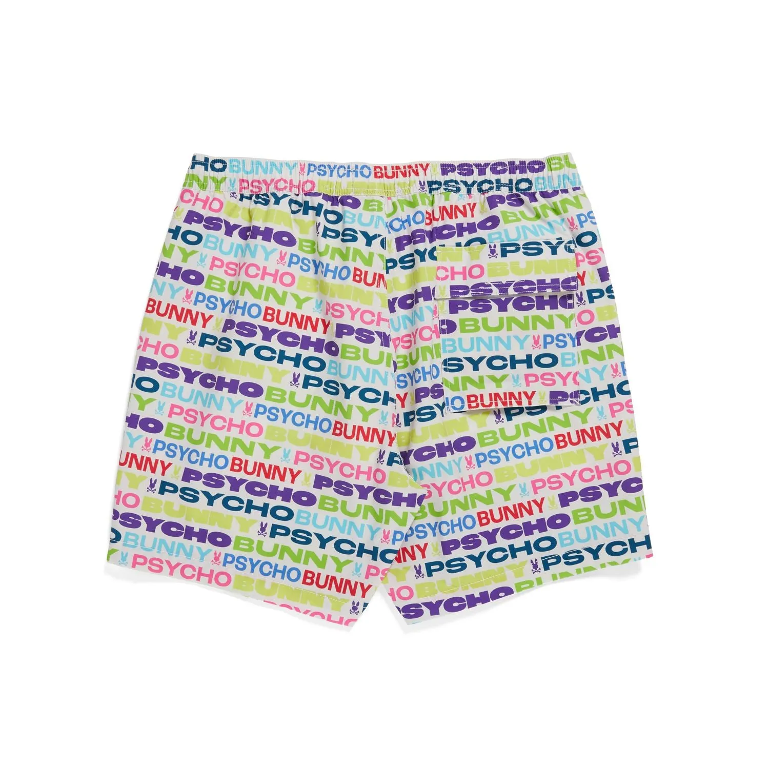 Mens Psycho Bunny Tyrian Swim Trunk (White)