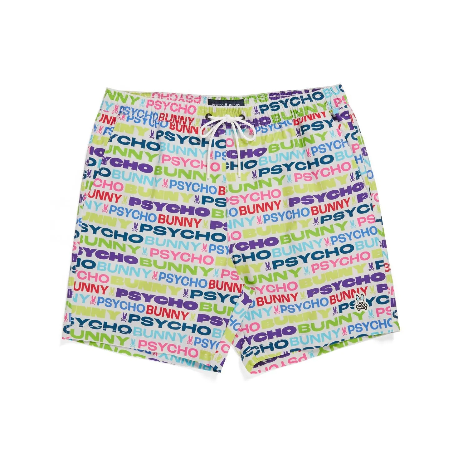 Mens Psycho Bunny Tyrian Swim Trunk (White)