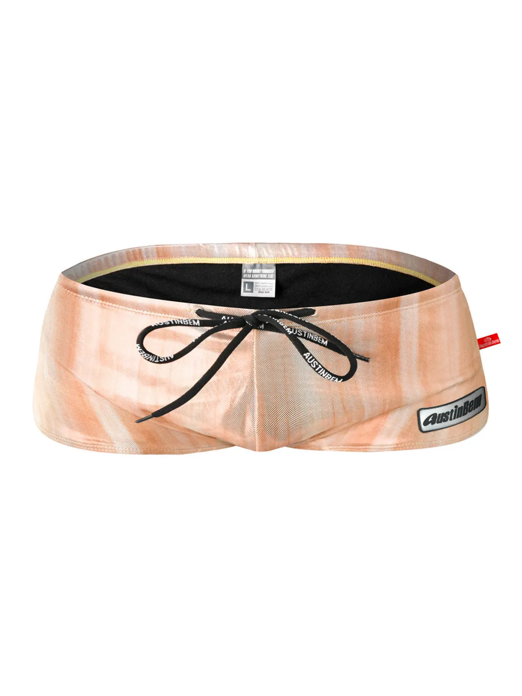Mens Sexy Metallic Swim Trunks With Drawstring