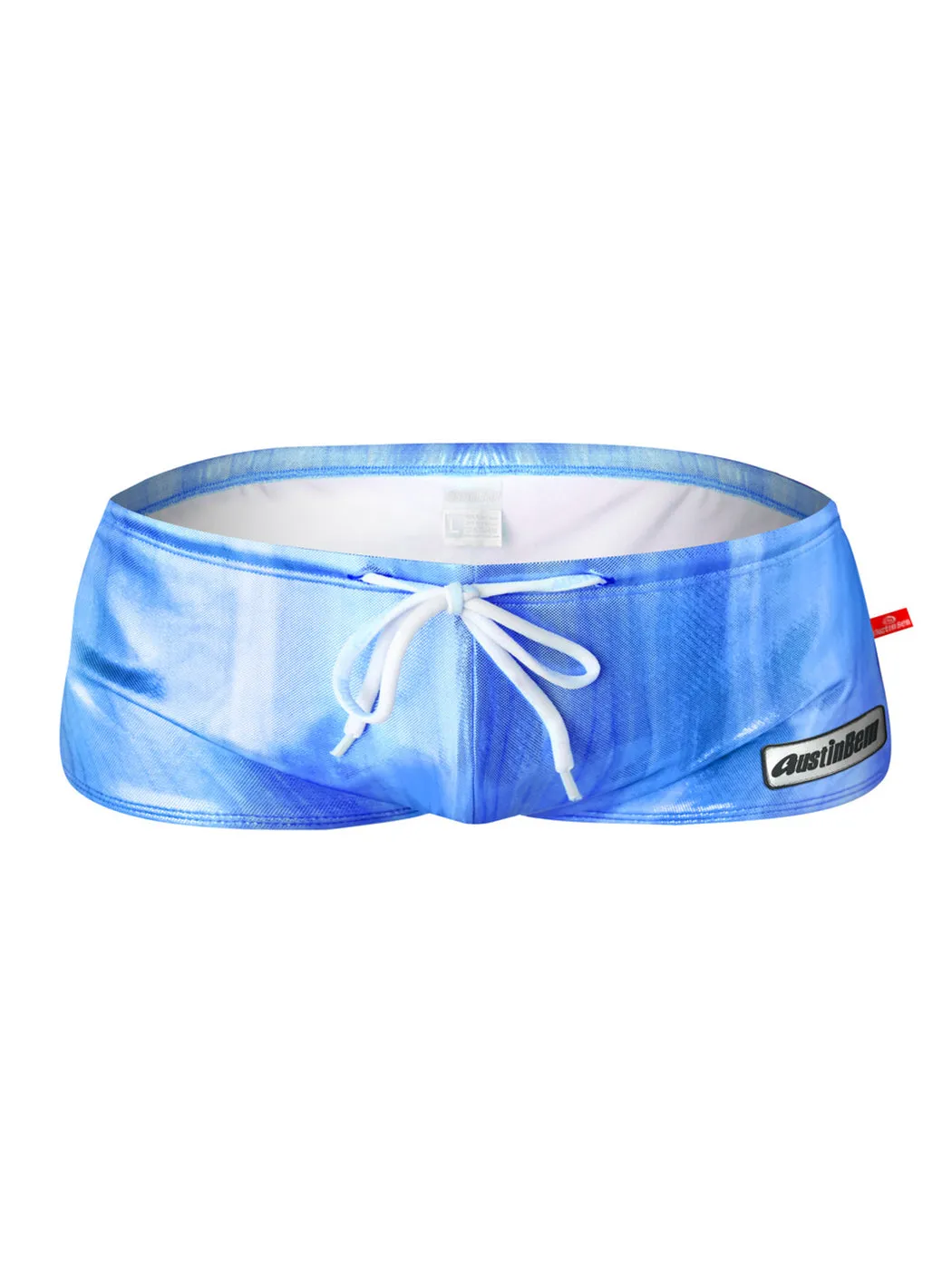 Mens Sexy Metallic Swim Trunks With Drawstring