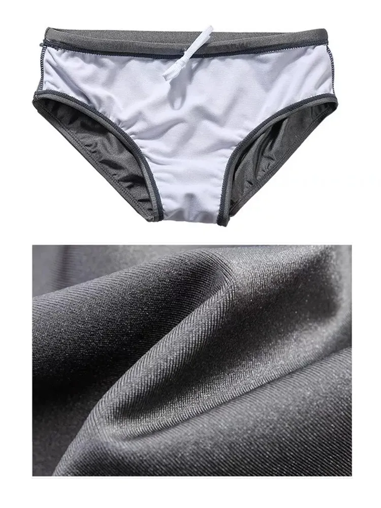Mens Shiny Solid Color Swim Briefs