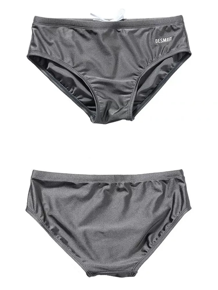 Mens Shiny Solid Color Swim Briefs