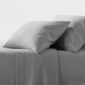 New - King Flannel Sheet Set Gray Solid - Threshold