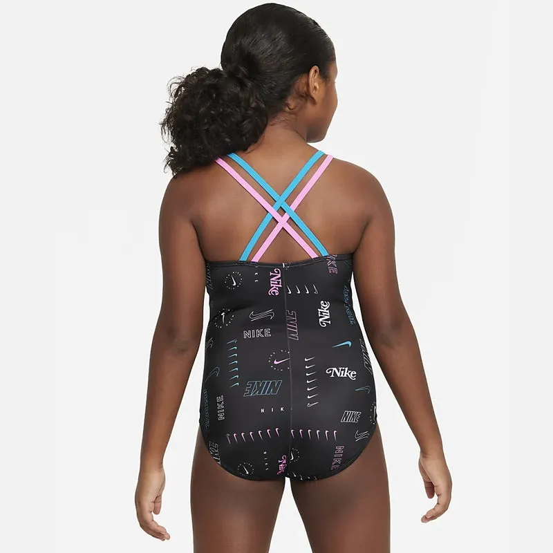 Nike - Girls' Logo Toss Spiderback One Piece (Black)