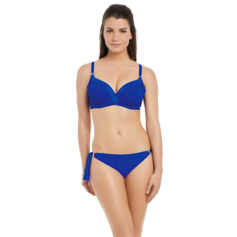 Ottawa Blue Moulded Gathered Bikini Top - Fantasie Swim