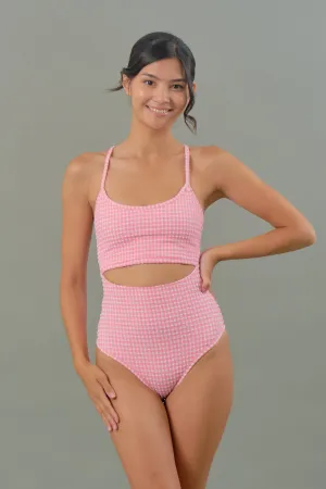 Pia One Piece in Pink Tourmaline Gingham