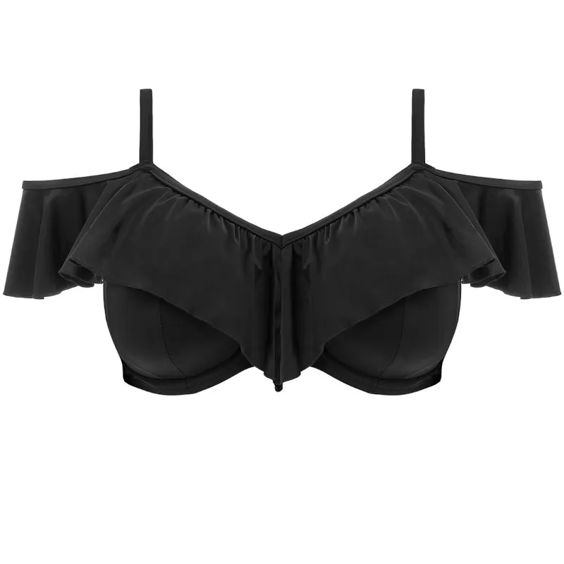 Plain Sailing Underwired Bikini Top Black - Elomi Swim