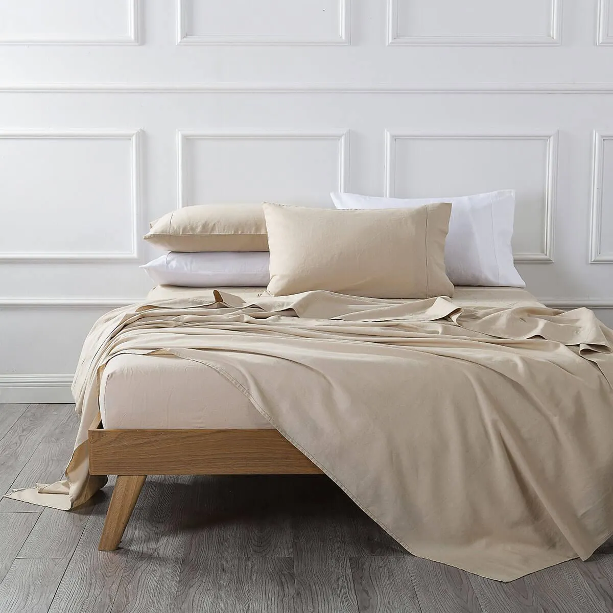 Pre-Washed Belgian Flax Linen Cotton Sheet Set